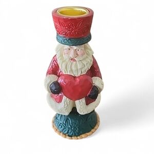 Papel Freelance, Christmas Holiday Carved Santa Claus Tapered Candlestic…